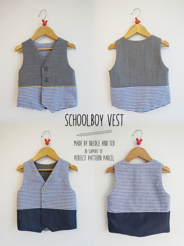 schoolboy reversible vest ♥ Needle and Ted
